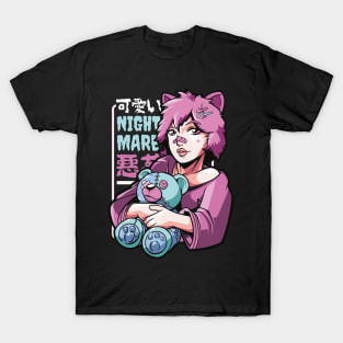 ANIME GIRL WITH TEDDY NIGHTMARE T-Shirt